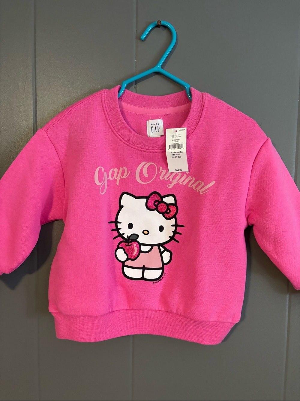GAP Kids Bright Pink Hello Kitty Graphic Sweatshirt